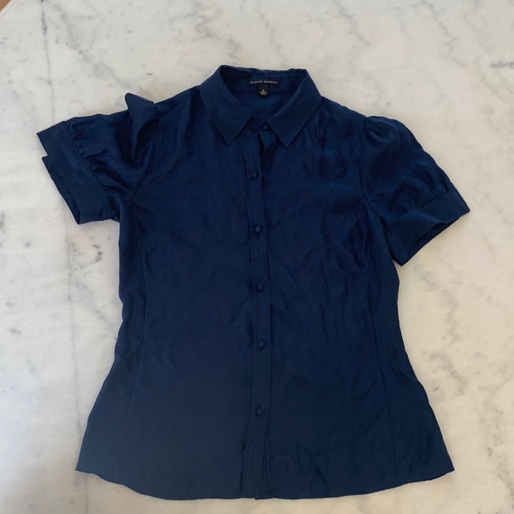 Banana Republic Blue Button Up Blouse